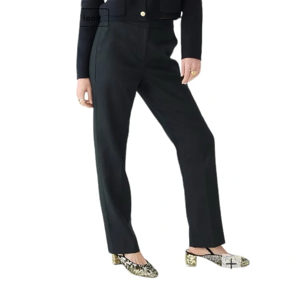 J. Crew - Kate Straight Leg Pant in Stretch Linen Blend Pant Trouser Sz 10